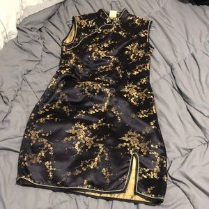 Amazing black mandarin dress.